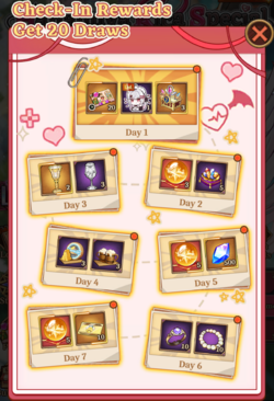 Check-In Rewards, Get 20 Draws