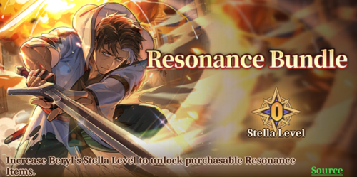 Resonance Bundle: Increase Beryl's Stella Level to unlock purchasable Resonance Items.