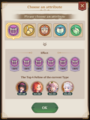 Attribute selection box upon receiving Lucky Horseshoe from Return to Isekai.